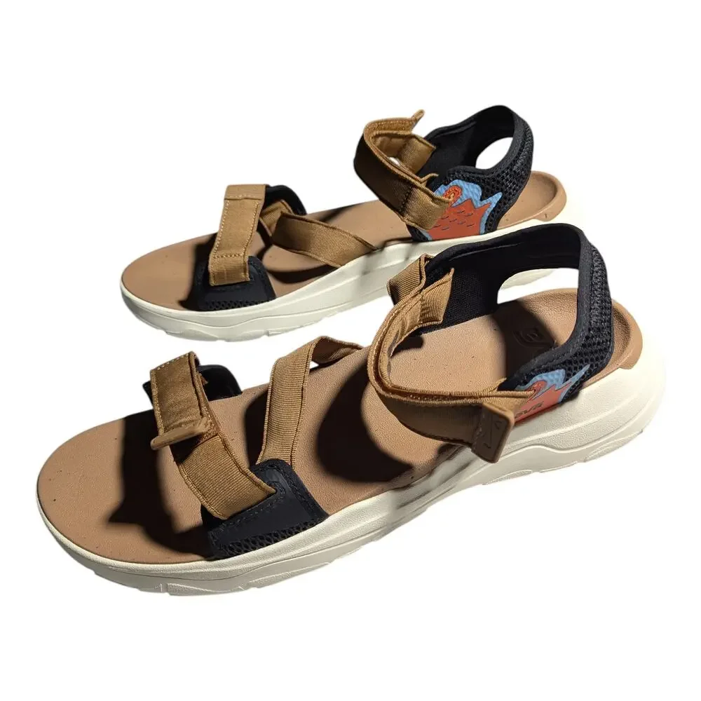 Teva Zymic Men's Honey Brown Black Sport Travel Casual Summer Sandals Sz 14